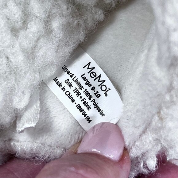 MeMoi Womens Lazy Daze Sloth Bedroom House Slippers Shoes L 9/10 Hard Bottoms - Picture 5 of 7